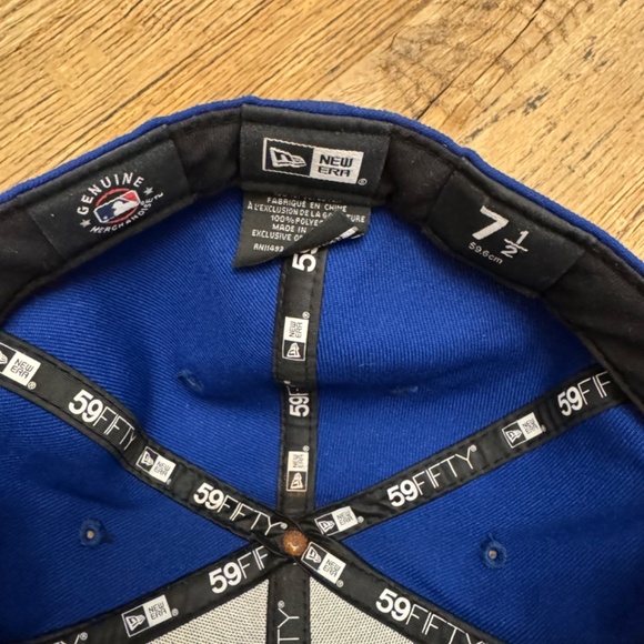 Preowned New Era Size 7 1/2 Oakland Athletics Blue White Baseball Cap Hat - Picture 4 of 4